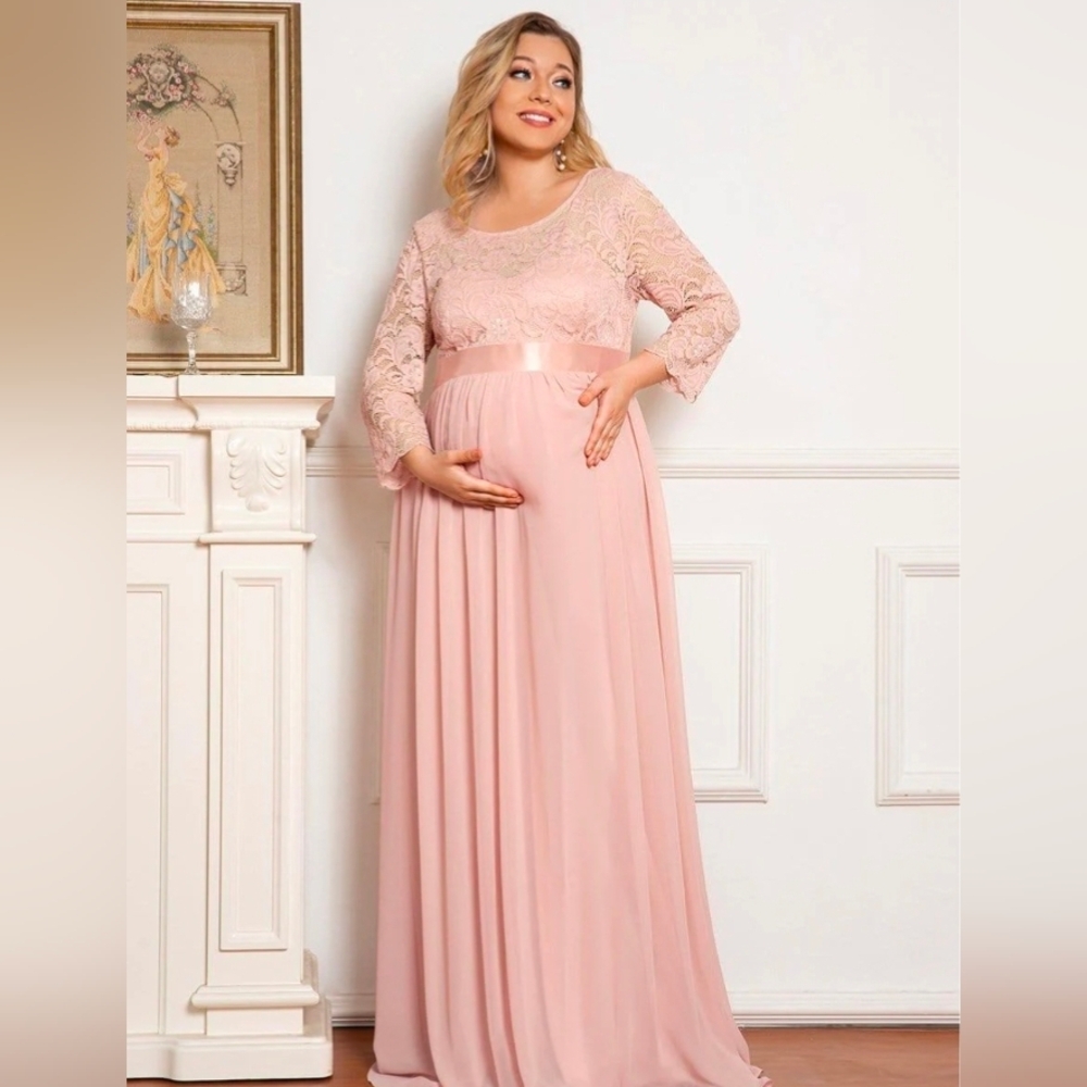 Ever Pretty Blush Long Sleeve Lace Dress